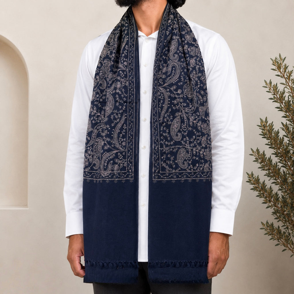 Blue Embroidered Shawls