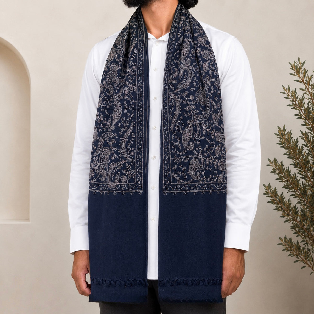 Blue Embroidered Shawls