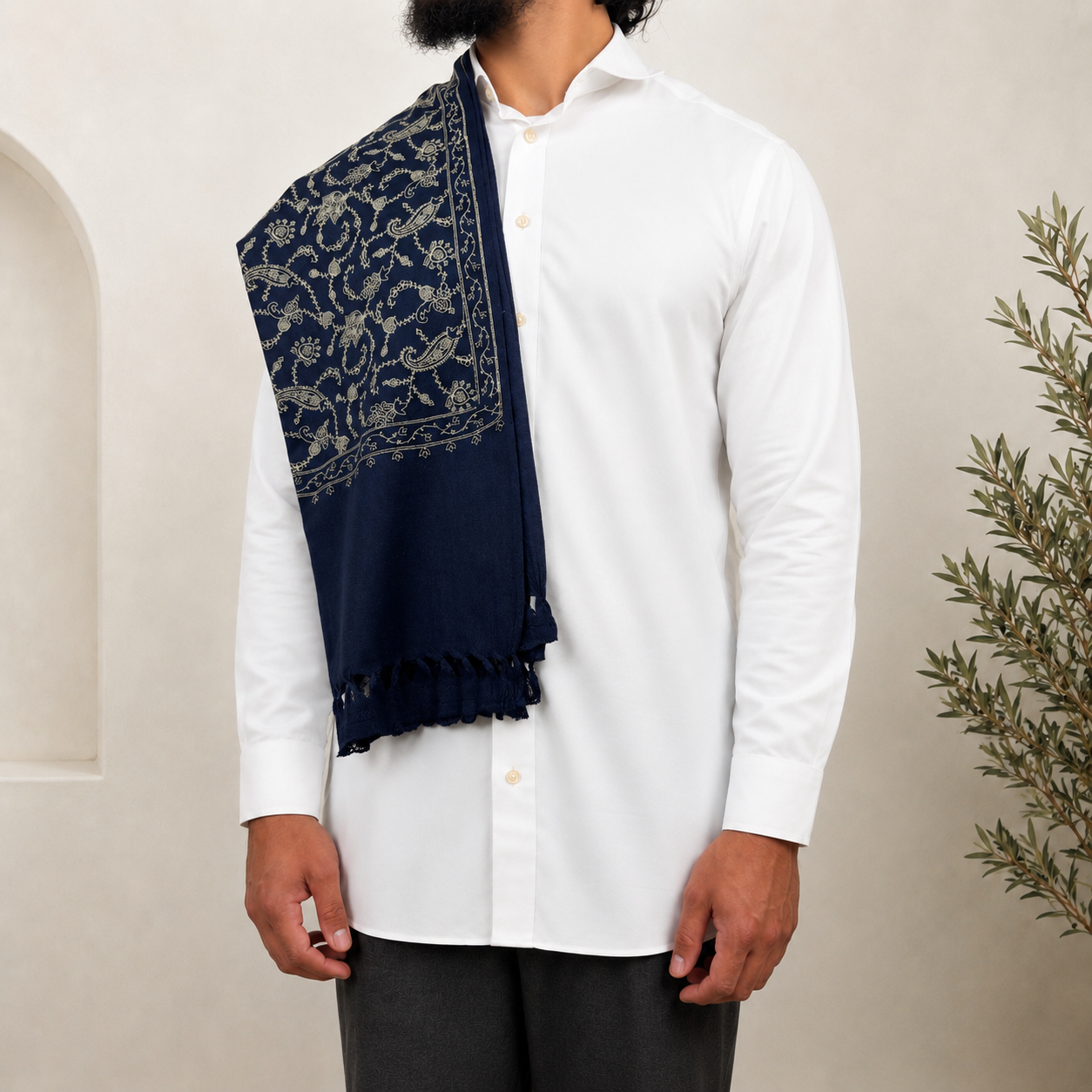 Blue Embroidered Shawls