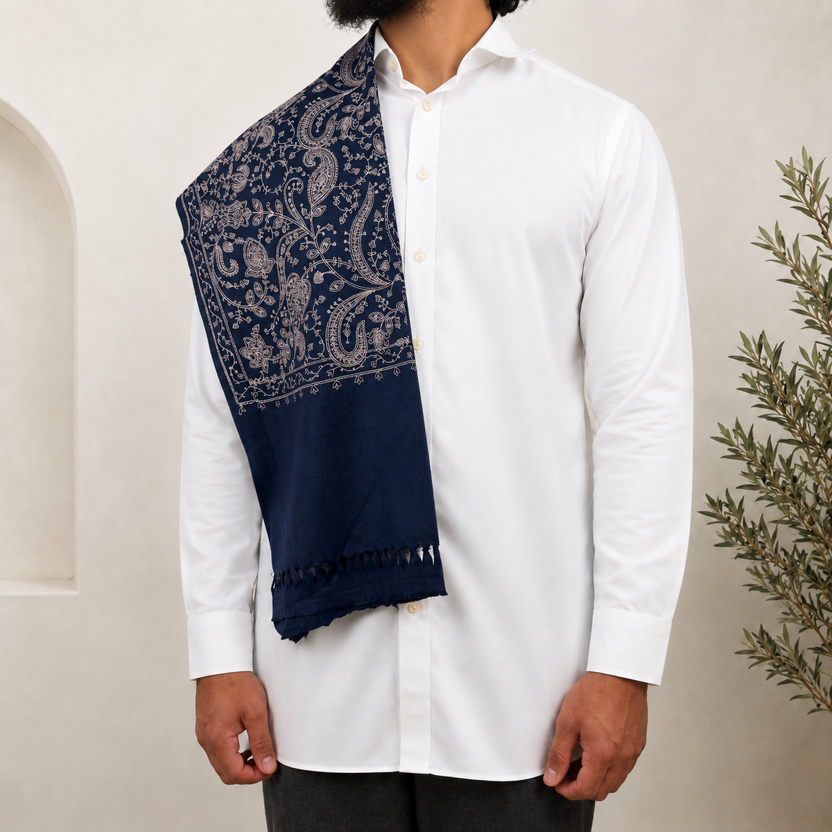 Blue Embroidered Shawls