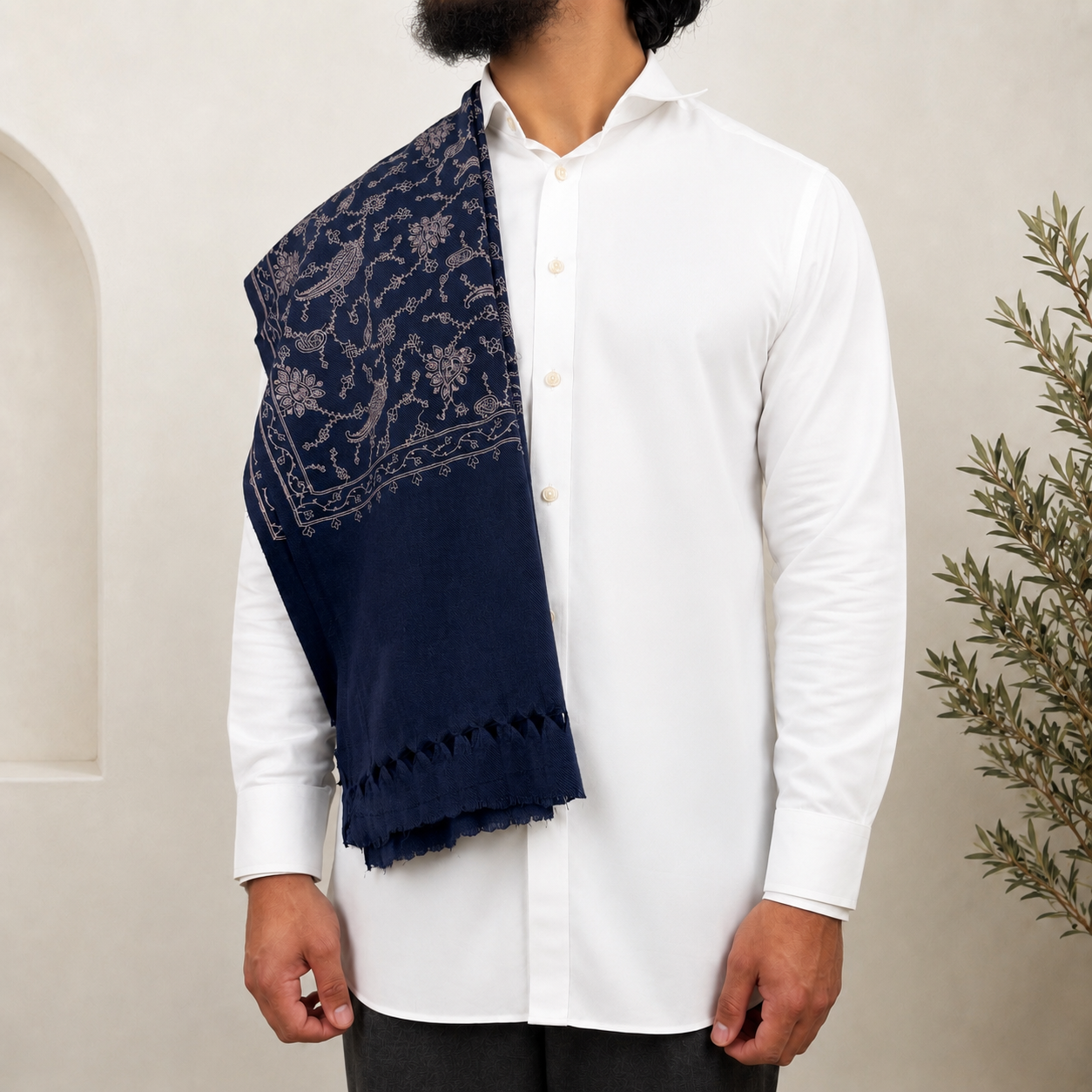 Blue Embroidered Shawls