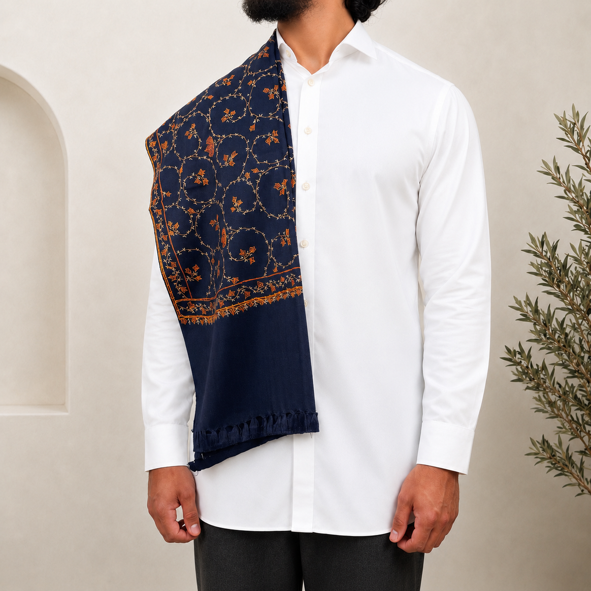 Blue Embroidered Shawls